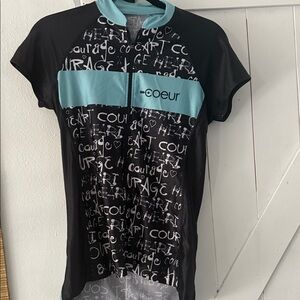 Graphic Cycling Shirt - Black and Blue